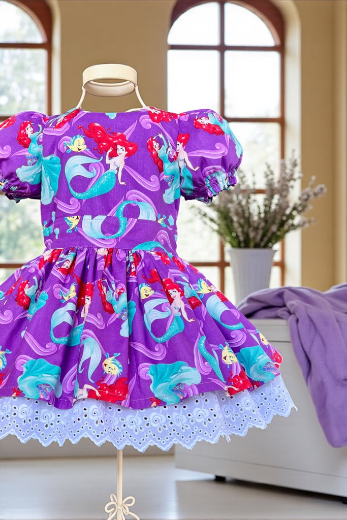 For Carolina | Puff Sleeve Anglaise Dress
‘Princess Ariel ~ The Little Mermaid’
By Springs Creative for Disney
OOAK ~ Sz 2