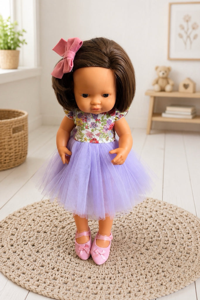 For Kate | Dolly Tulle Dress + Free Ballet Shoes & Hair Clip For Miniland Dolls