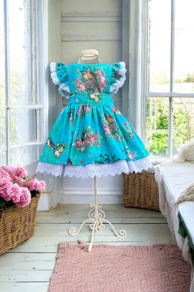 Charlotte Emma Dress | ‘Garden’ from the Enchanted Aviary Collection by Robert Kaufman ~ Sz 3