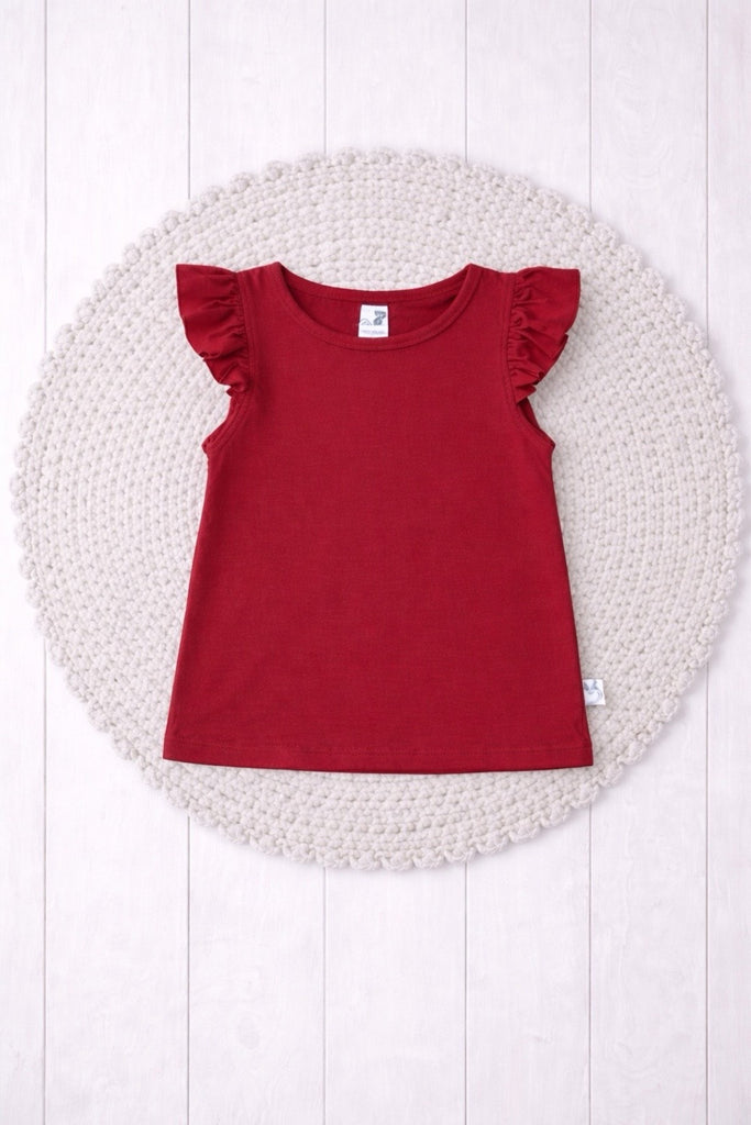 Flutter Tee | Wine | Bamboo/Cotton | Sz 2 to 12