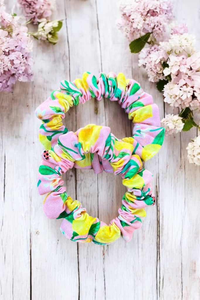 Set of 2 Mini Scrunchies | Lemons