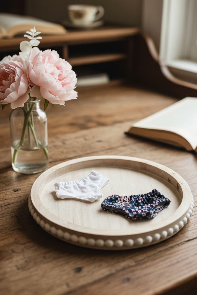 Set of Two Pairs of Doll Undies | White + Floral | To fit Our Generation Dolls