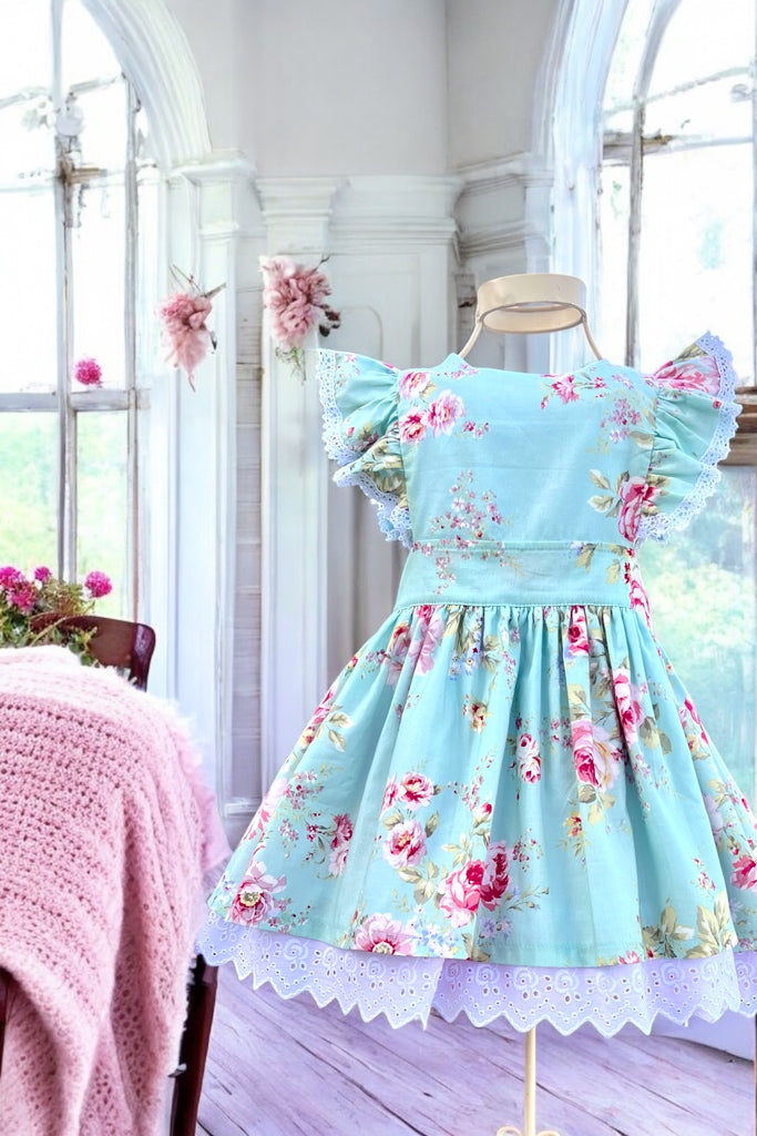 Charlotte Emma Dress | Rococo & Sweet (Mint) by Lecien | Sz 2,3,4