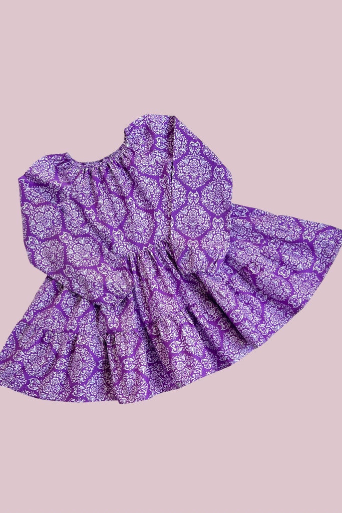 For Megz | Long Sleeve Riverside Dress ~ Sz 9 | ‘Wanderlust’ in Royal Purple