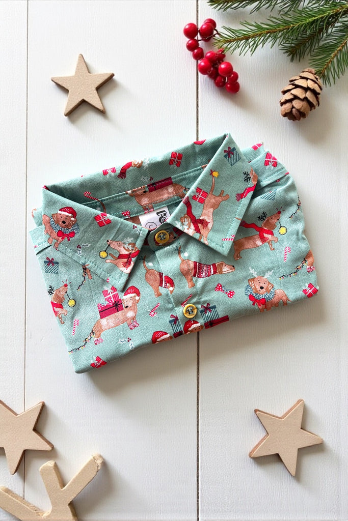 Custom Order For Alisha  | Button Shirt ~ Sz 7 | Christmas Dachshunds