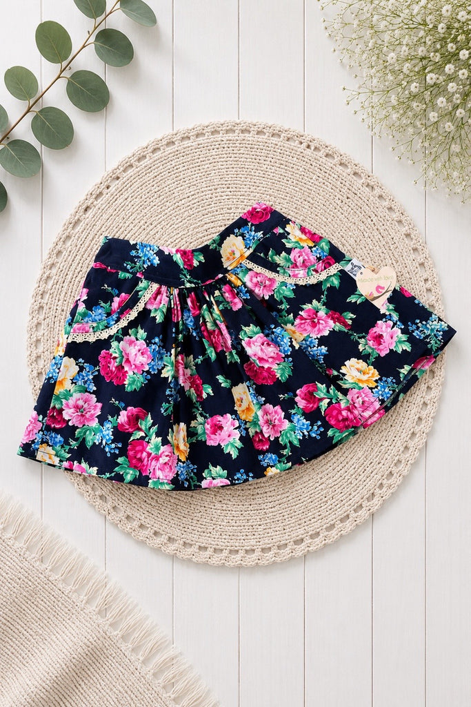 Pocket Skirt | ‘Aster’ in Navy ~ Sz 5