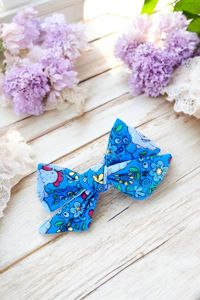 Pinwheel Bow Clip | Rooster & Sunflower Toss