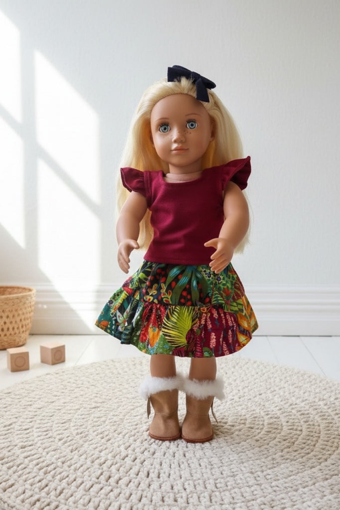 For Jo-Anne | Dolly Skirt & Flutter Tee + Free Boots & Hair Clip | For Our Generation Dolls