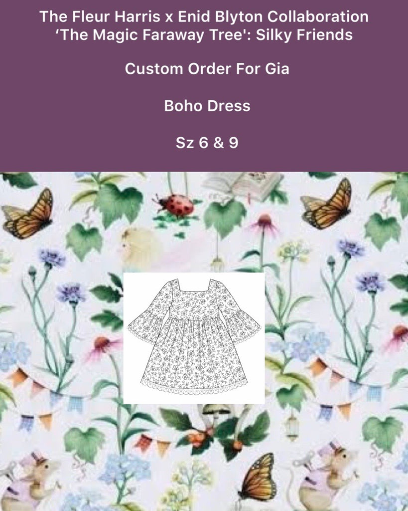 Custom Order For Gia | Boho Dress ~ Sz 6 & 9 | The Magic Faraway Tree ~ Silky Friends