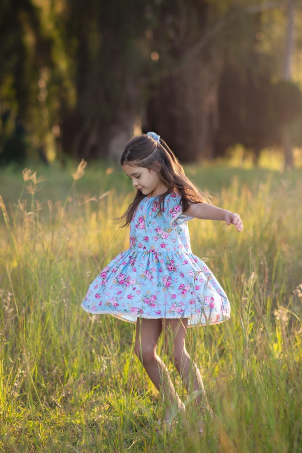 Vintage Seaside Dress | Heavenly Bloom in Sky