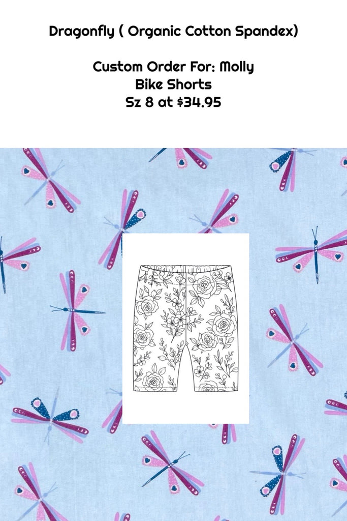 Custom Order For Molly | Dragonfly Bike Shorts | Sz 8