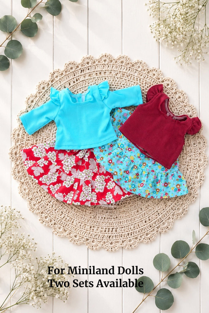 For Donna | Dolly 2x Flutter Tee & Bayview Skirt For Miniland Dolls