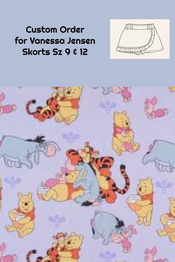 Custom Order for Vanessa Jensen | Skorts Sz 9 & 12 | Winnie & Friends