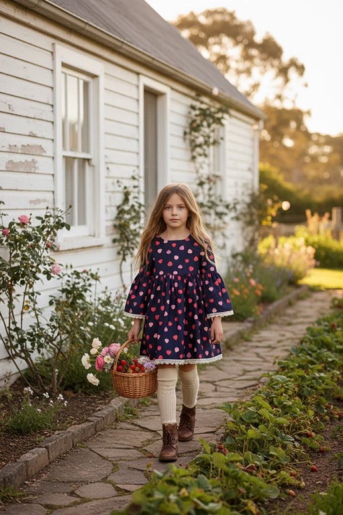 Boho Dress | ‘Strawberry Lane’ in Navy