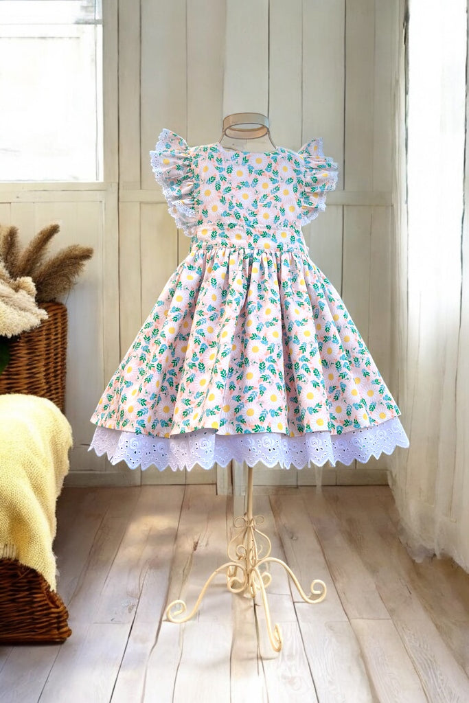 Charlotte Emma Dress | Pretty Cosmos | From the Aussie Meadow Collection | OOAK ~ Sz 4