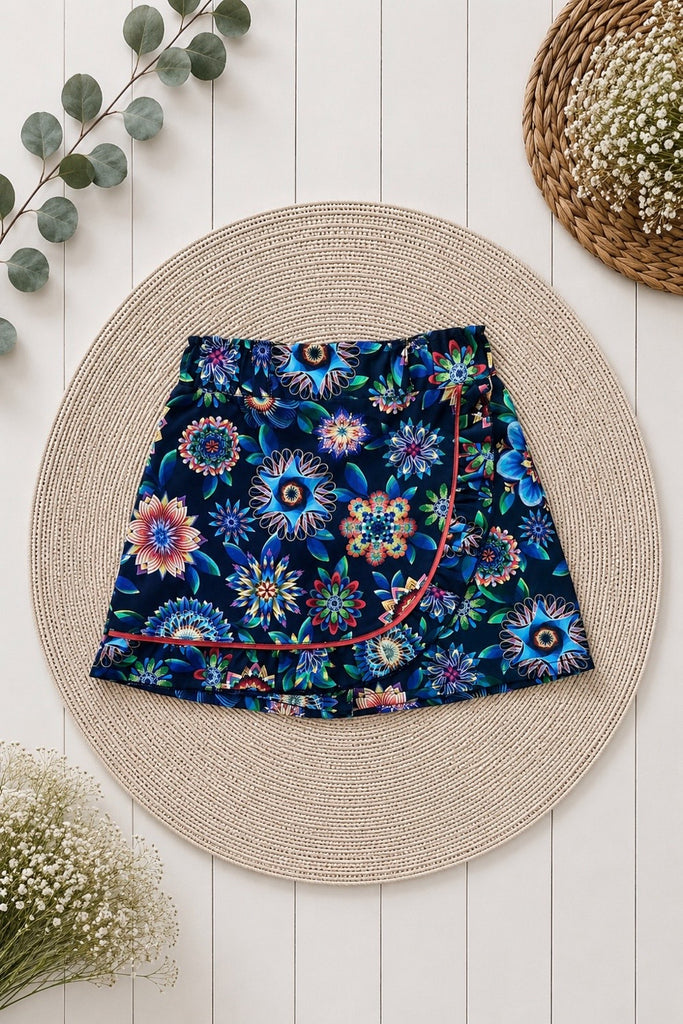 Ruffle Skort ~ Fractal Flowers | Sz 3 to 12