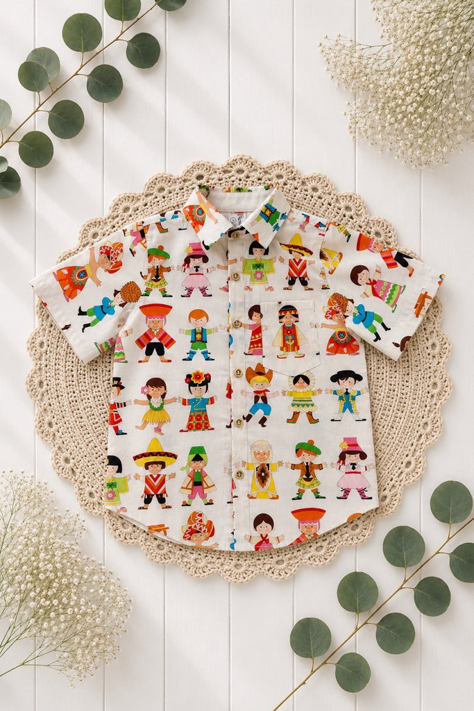 Button Shirt | Little World | Sz 7,8