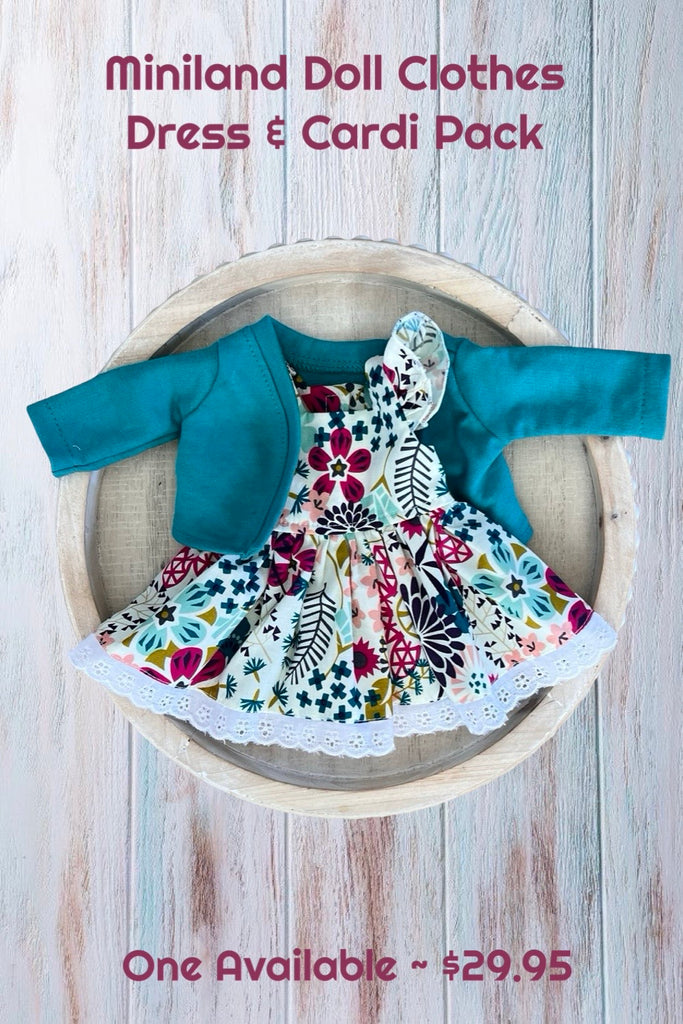 For Bess ~ Miniland Doll Clothing Set ~ Dress & Cardi