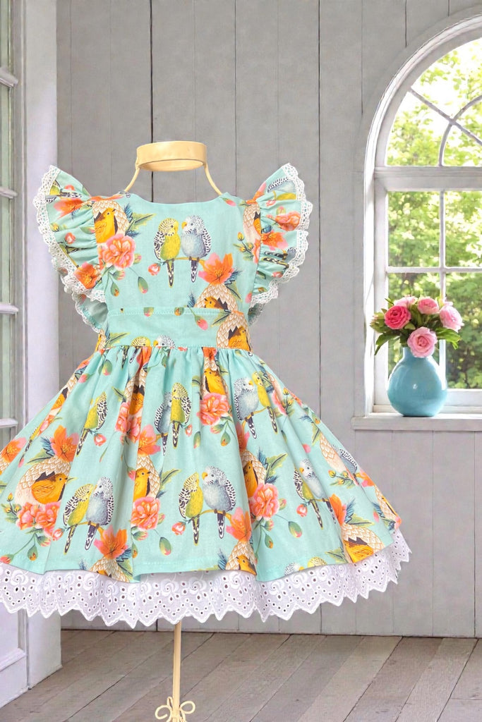 Charlotte Emma Dress | ‘Budgie Serenade’ | Sz 3