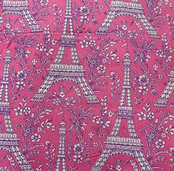 Monaco Dress | ‘Eiffel Tower’ in Hot Pink | 
Michael Miller OOP & Rare Fabric | Sz 3,4,5,6