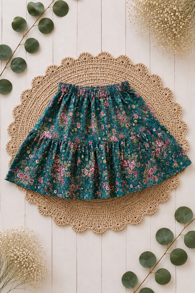 For Bess ~ Sz 10 | Bayview Skirt 'Vintage English Country Floral'
