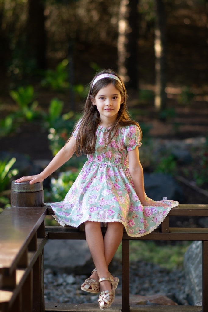 Garden Party Dress | Matilda Rose in Mint