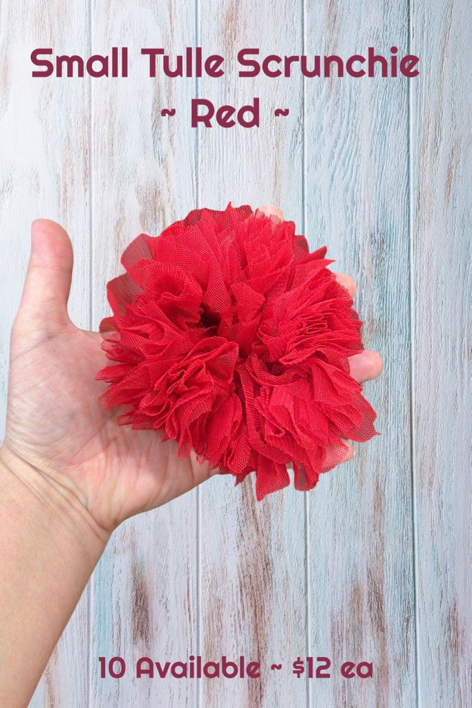 For Vanessa Jensen | Small Tulle Scrunchie | Red