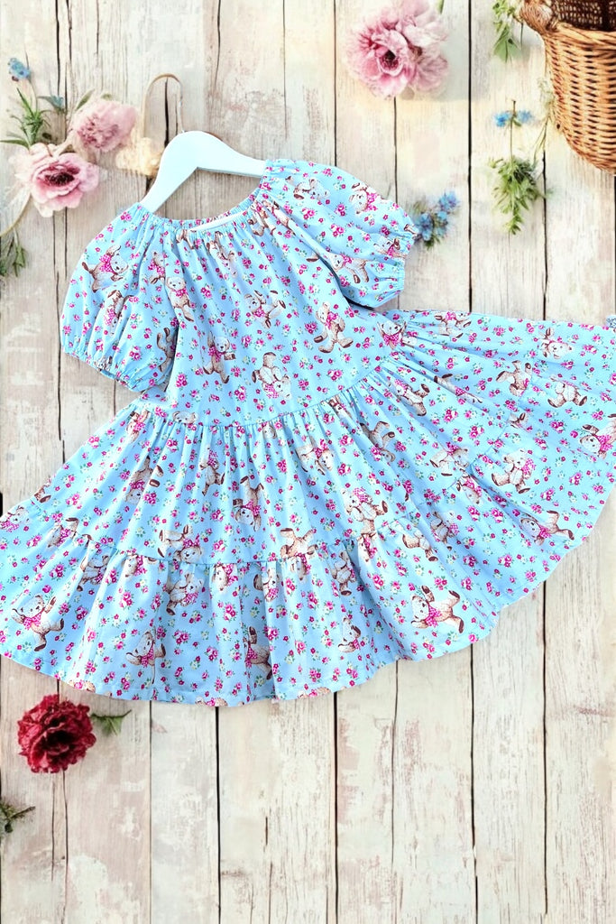 Riverside Dress | Teddy Meadows in Sky Blue ~ Sz 7