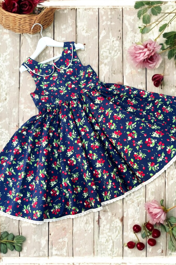 Twirling Tea Party Dress | Sweet Cherries | Sz 8