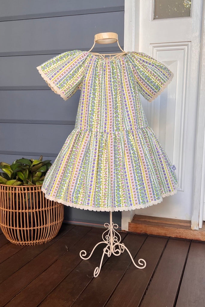 Vintage Seaside Dress | Made with Liberty ‘Soho Stripe’ ~ Sz 4