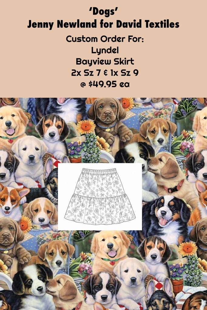 Custom Order For Lyndel | Bayview Skirt ~ 2x Sz 7 & 1x Sz 9 | ‘Dogs’