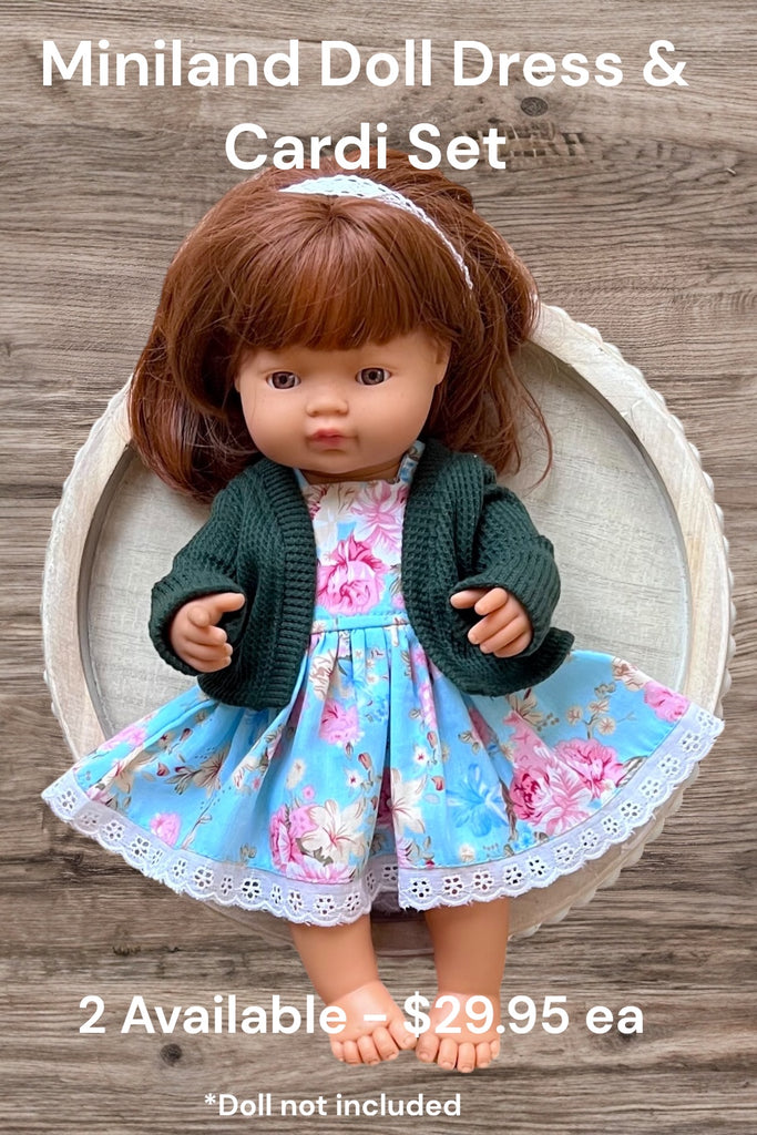 For Donna ~ Miniland Doll Clothing Set ~ Dress & Cardi