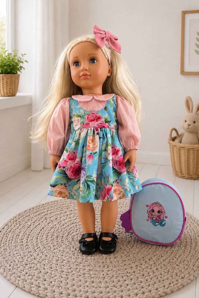 For Bess | Dolly Bayview Dress + Free Shoes, Bow Clip & Backpack | For Our Gen Dolls