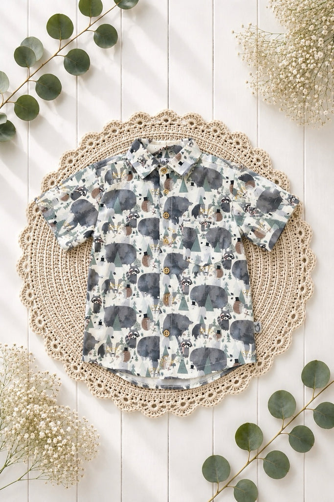 🎄Christmas🎄
Button Shirt
‘Scandi Forest Tales’ 
OOAK ~ Sz 8