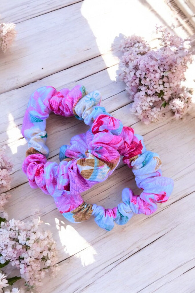 Set of 2 Mini Scrunchies | Rosy Rêverie
