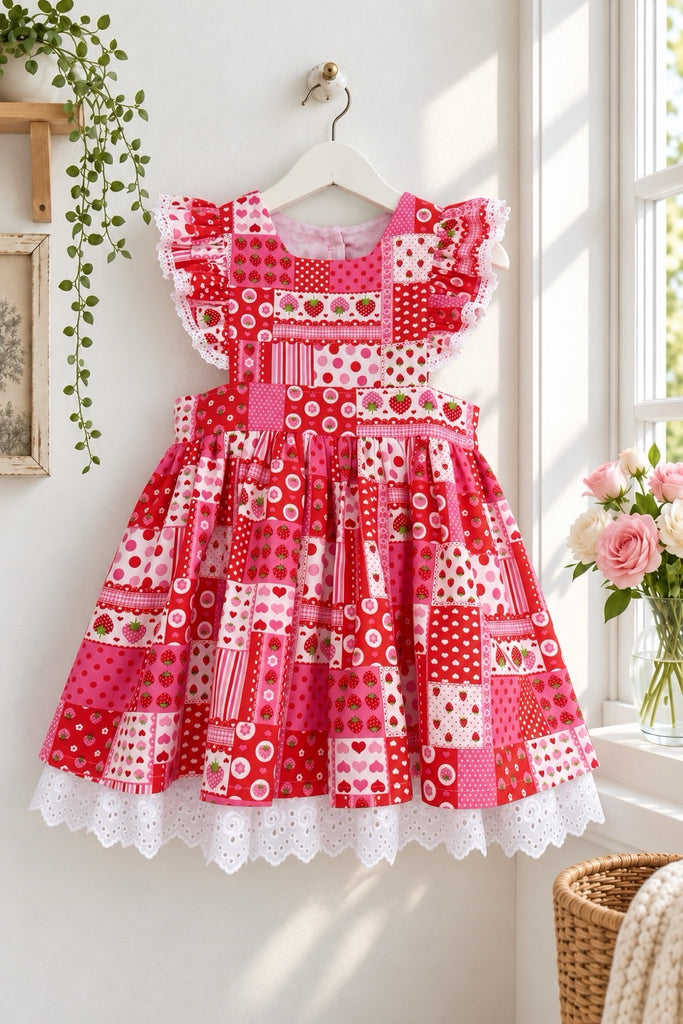 Charlotte Emma Dress
‘Strawberry Patch’
By Lecien
OOP & Extremely Rare ~ Sz 2 & 4 Only