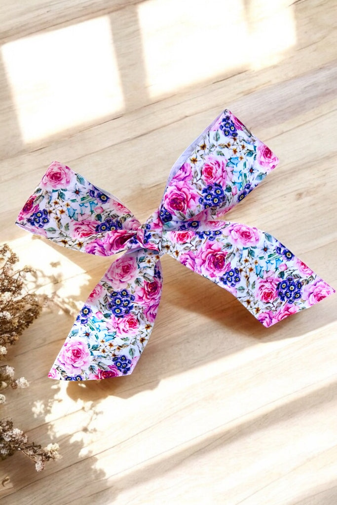 Large Pinwheel Bow Clip | Floral