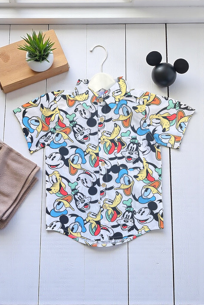 For Yvonne ~ Sz 5 | Button Shirt ‘Mickey & Friends’