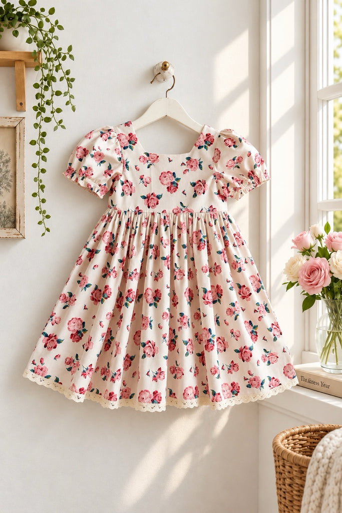 Babydoll Dress | Regent Roses From the Emporium Collection | Liberty of London Lasenby Cotton | Sz 5 & 6 Only