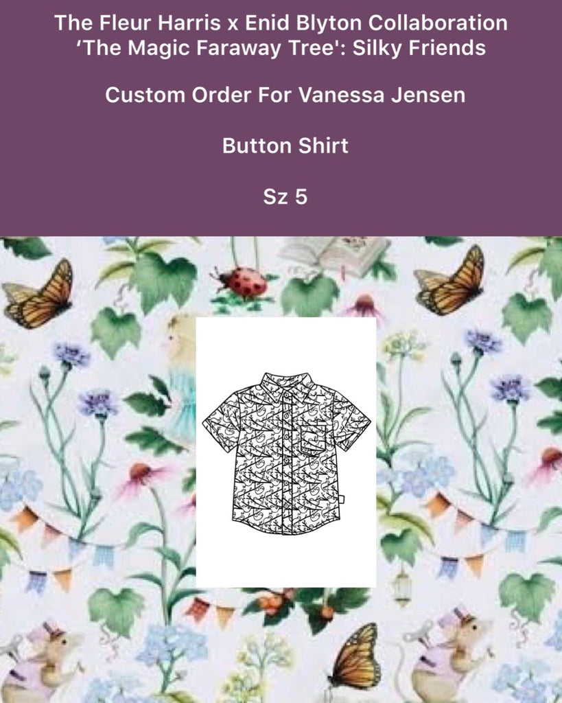 Custom Order For Vanessa Jensen | Button Shirt ~ Sz 5 | The Magic Faraway Tree ~ Silky Friends