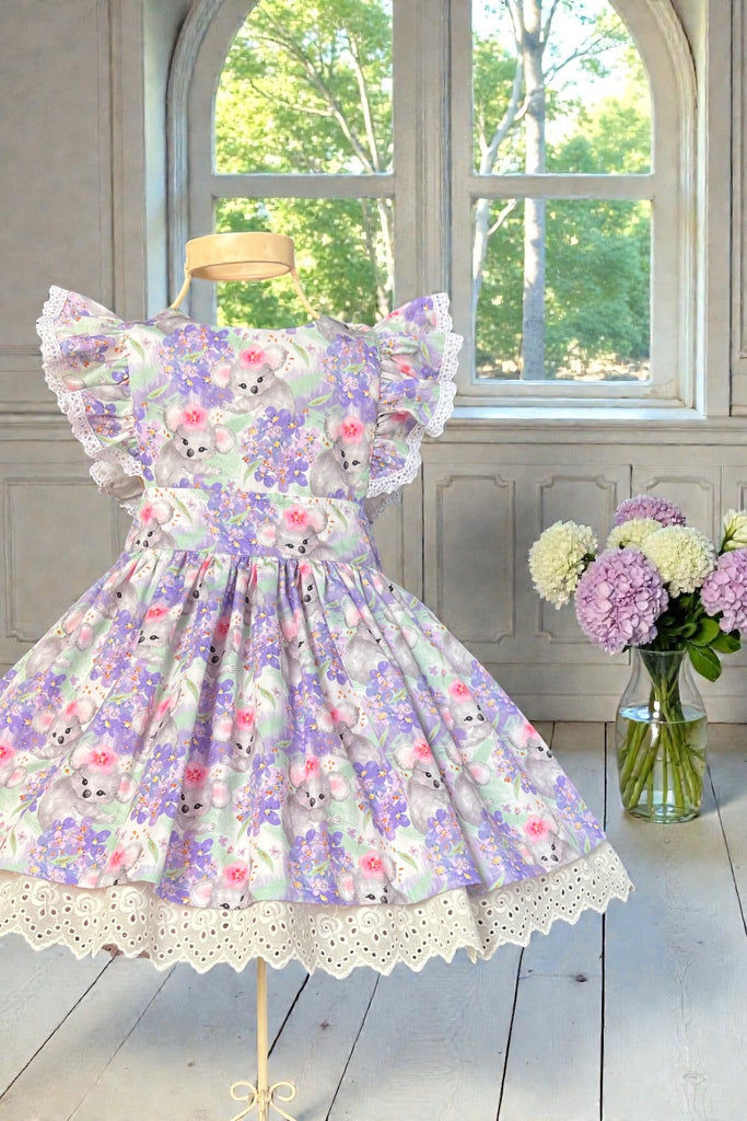 Charlotte Emma Dress | ‘Koala Blossom Belle’ | Sz 3 & 5