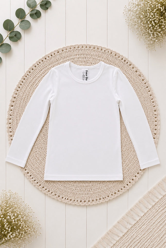 New 2026 Collection |  Long Sleeve Unisex For Anne-Marie ~ Sz 12 | Bamboo Tee | White