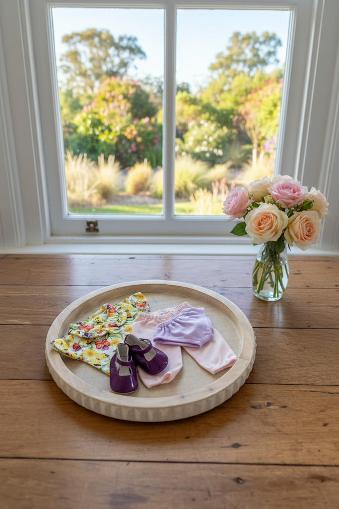 For Bess | Dolly Ruffle Blouse & Leggings + Free Shoes & Undies
For Miniland Dolls