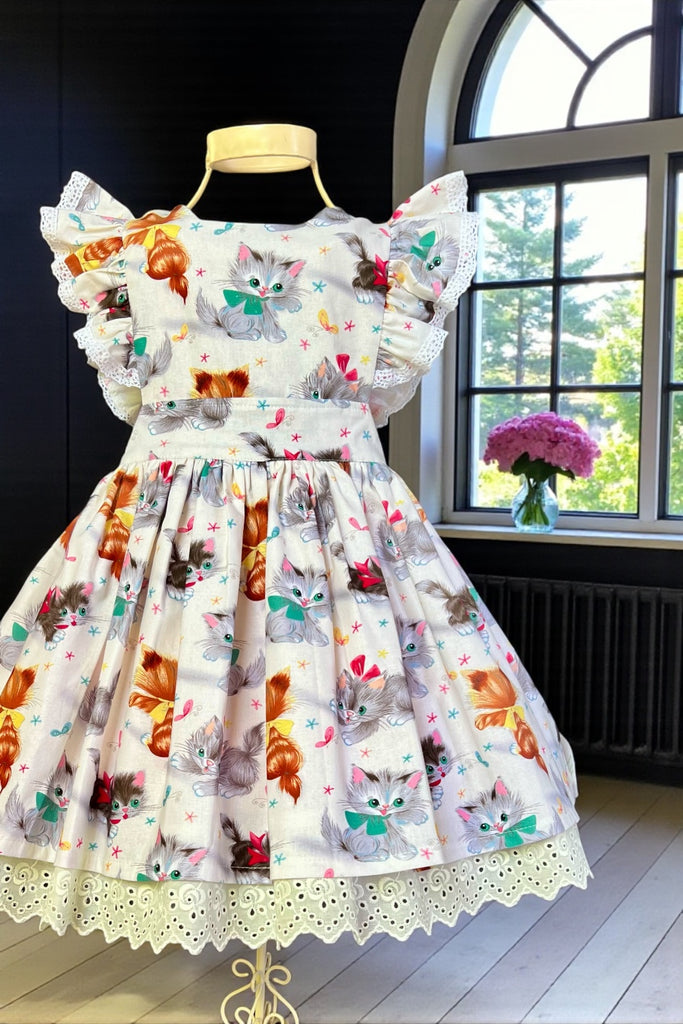 Charlotte Emma Dress | ‘Kitties’ | By Michael Miller | Sz 4,6,8,10