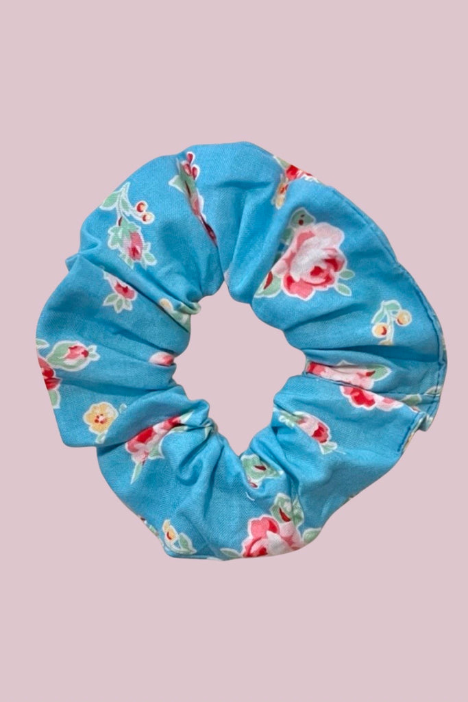 Scrunchie | Lecien Flower Sugar Turquoise (Small Roses)