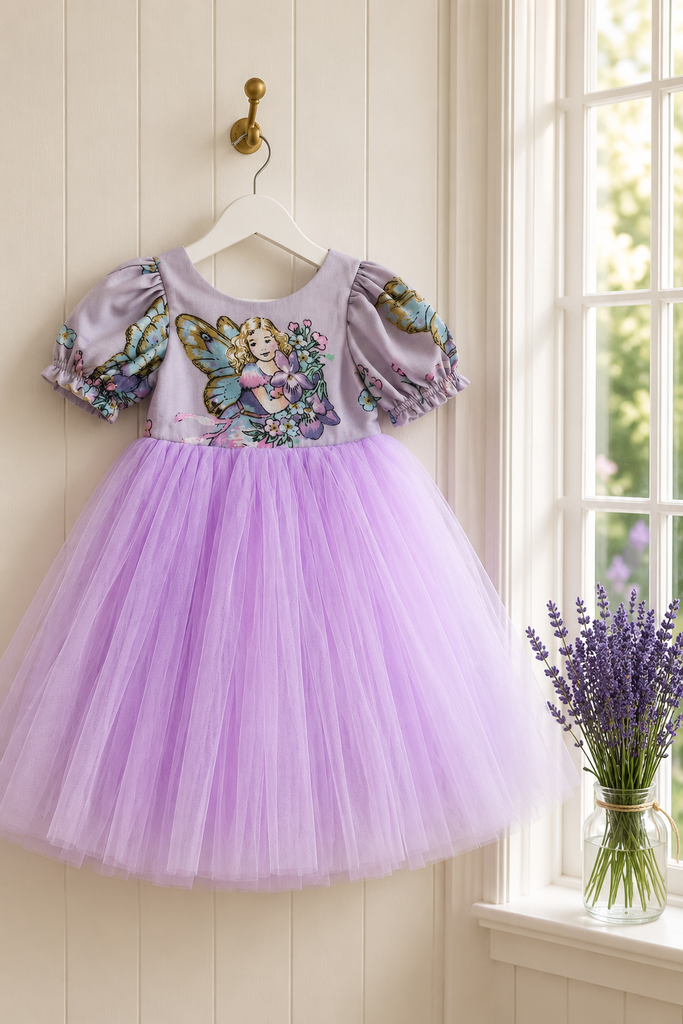 Princess Tulle Dress ‘Fairy Dreams’  Upcycled Vintage Shirley Barber Fabric from the late 1980s–early 1990s era • Now OOP & Extremely Rare OOAK ~ Size 2
