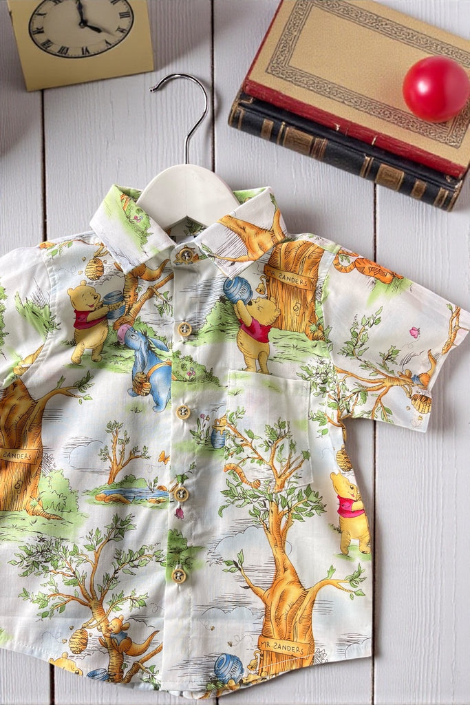For Yvonne | Button Shirt 
Winnie the Pooh
Licensed Disney Fabric 
OOAK ~ Sz 2