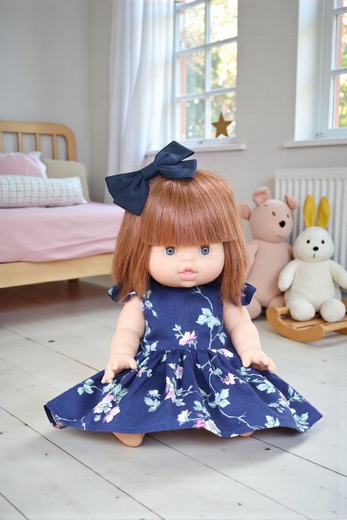 Miniland Doll Tea Party Dress - Adela in Navy