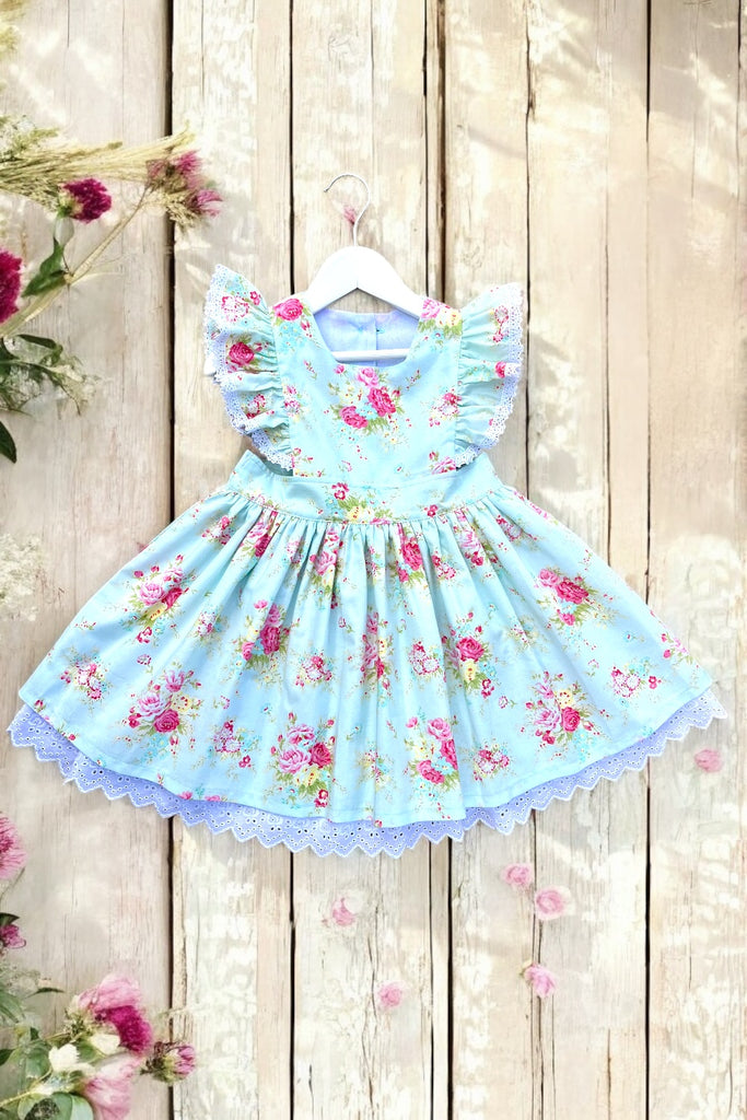 Charlotte Emma Dress | Little Bouquet in Blue from the Rosey Collection by Tanya Whelan | OOAK ~ Sz 5