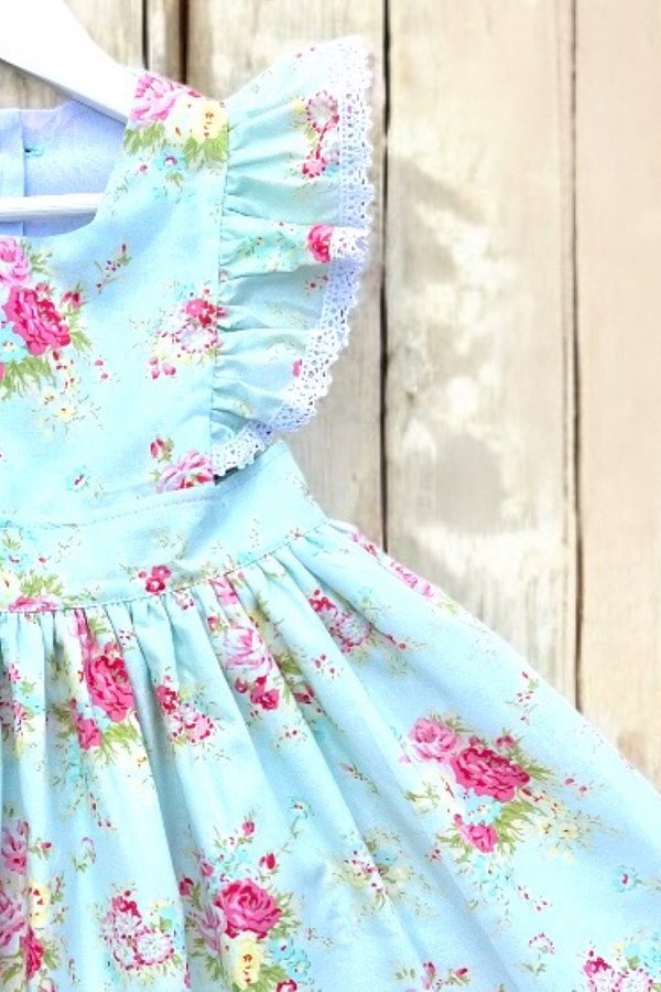 Charlotte Emma Dress | Little Bouquet in Blue from the Rosey Collection by Tanya Whelan | OOAK ~ Sz 5